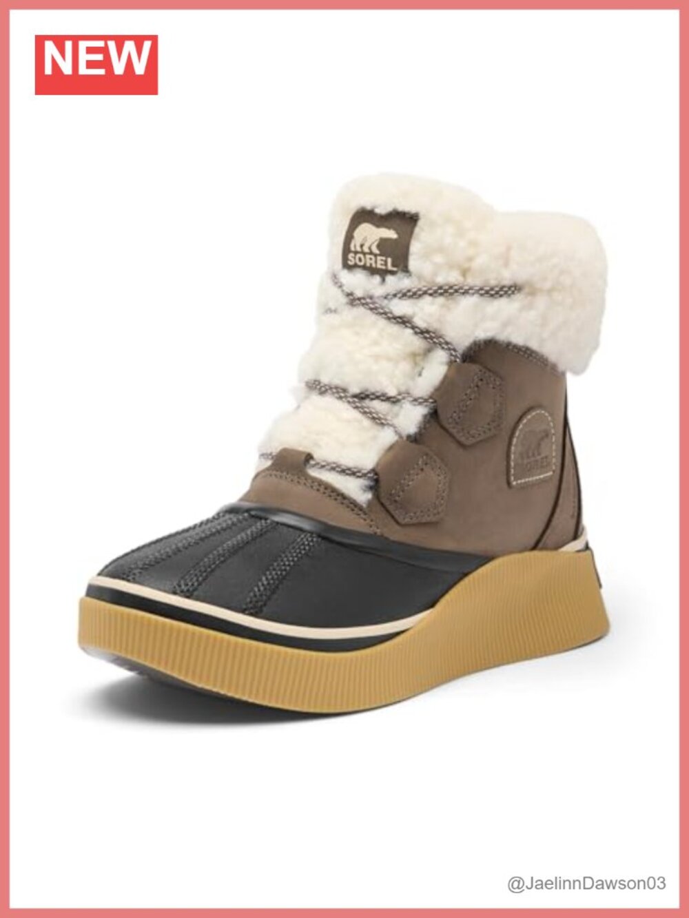 Waterproof Leather Mid-Top Winter Snow Boots with Faux Shearling Lining